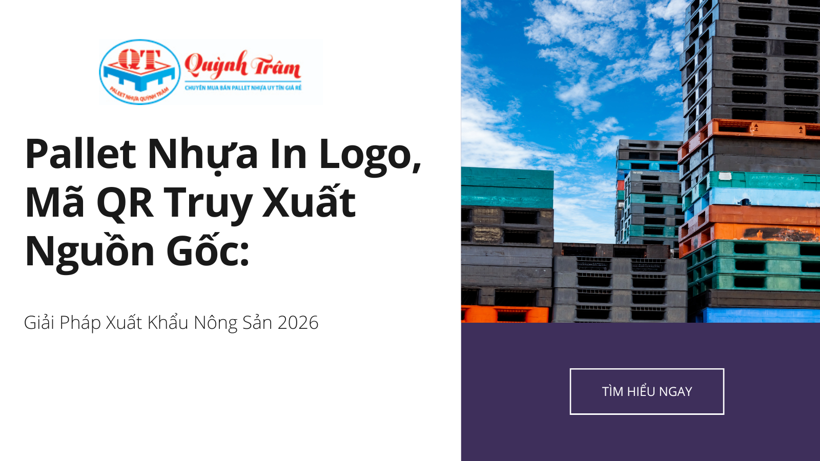 Pallet Nhựa In Logo, Mã QR Truy Xuất Nguồn Gốc: Giải Pháp Xuất Khẩu Nông Sản 2026